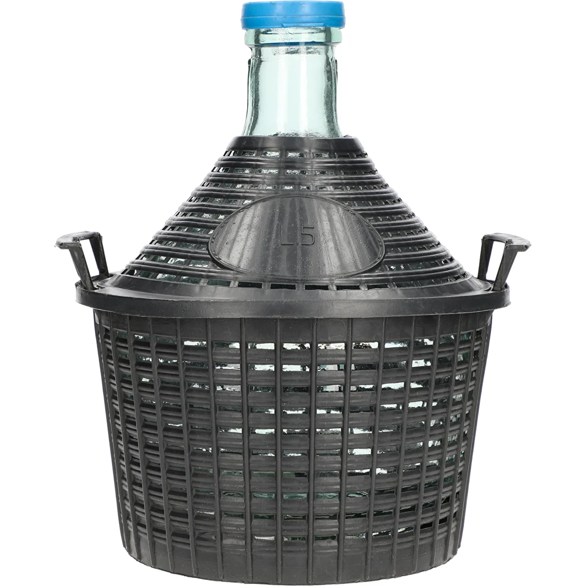Damigiana da vino 5 L con cestello in plastica