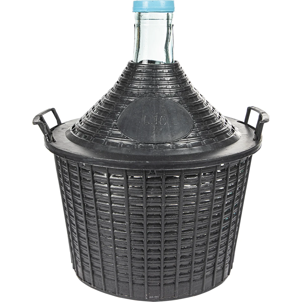 Damigiana da 10 L per vino con cestello in plastica