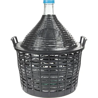 Damigiana in vetro da 20 L con cestello in plastica