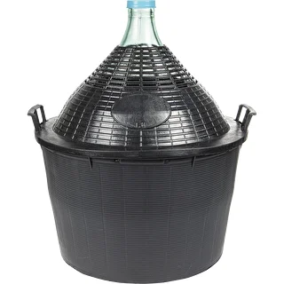 Damigiana da 34 L con cestello in plastica