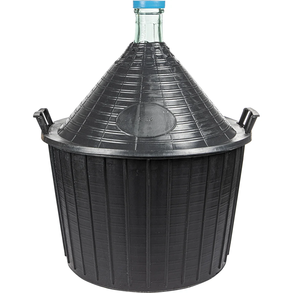 Damigiana da 54 L con cestello in plastica