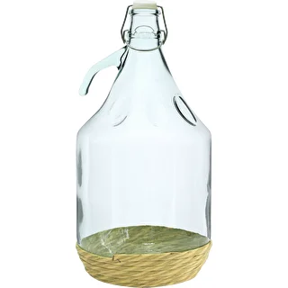 Damigiana Dama 5L con rivestimento in vimini, chiusura a filo metallico – photo 1
