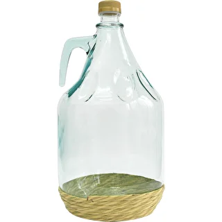 Damigiana Dama 5 L con cesto intrecciato, con tappo a vite