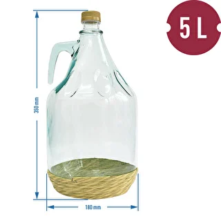 Damigiana Dama 5 L con cesto intrecciato, con tappo a vite – photo 3