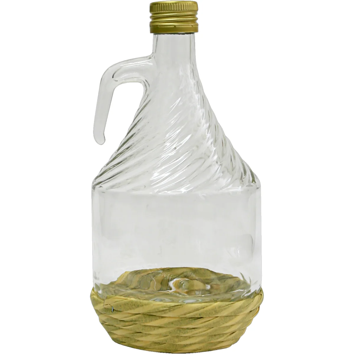 Damigiana Dama 1 L con rivestimento in vimini e tappo a vite