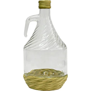 Damigiana Dama 1 L con rivestimento in vimini e tappo a vite