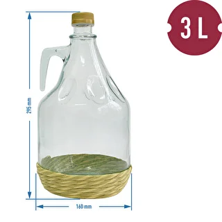 Damigiana Dama 3 l con rivestimento intrecciato e tappo a vite – photo 2