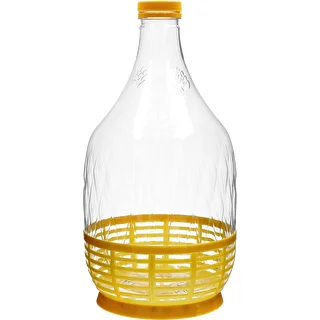 Damigiana Dama 5 L in PET, con tappo a vite e cestello