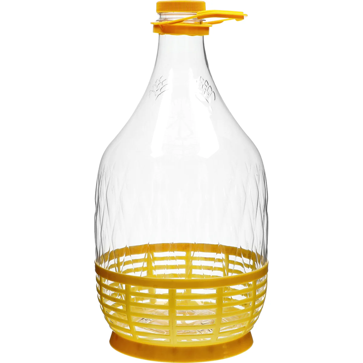 Damigiana Dama 5 L in PET, con tappo, manico e cestello
