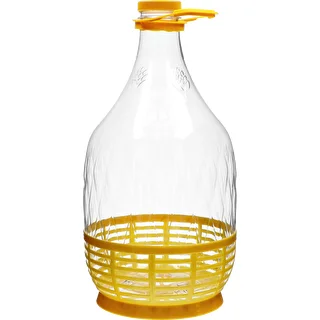 Damigiana Dama 5 L in PET, con tappo, manico e cestello