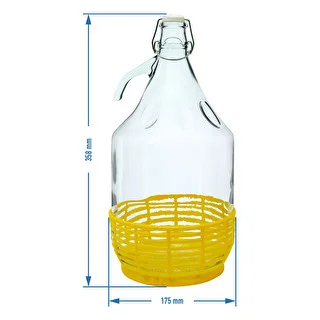 Damigiana Dama 5 L - cestello in plastica, chiusura meccanica a filo – photo 2
