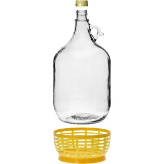 Damigiana Dama 5 L con tappo a vite e cestello in plastica – photo 2