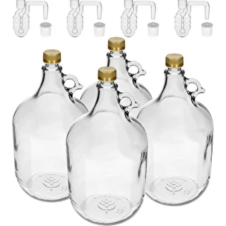 Dama 5 L con tappo a vite, tappo in sughero e gorgogliatore – set da 4 pezzi – photo 1