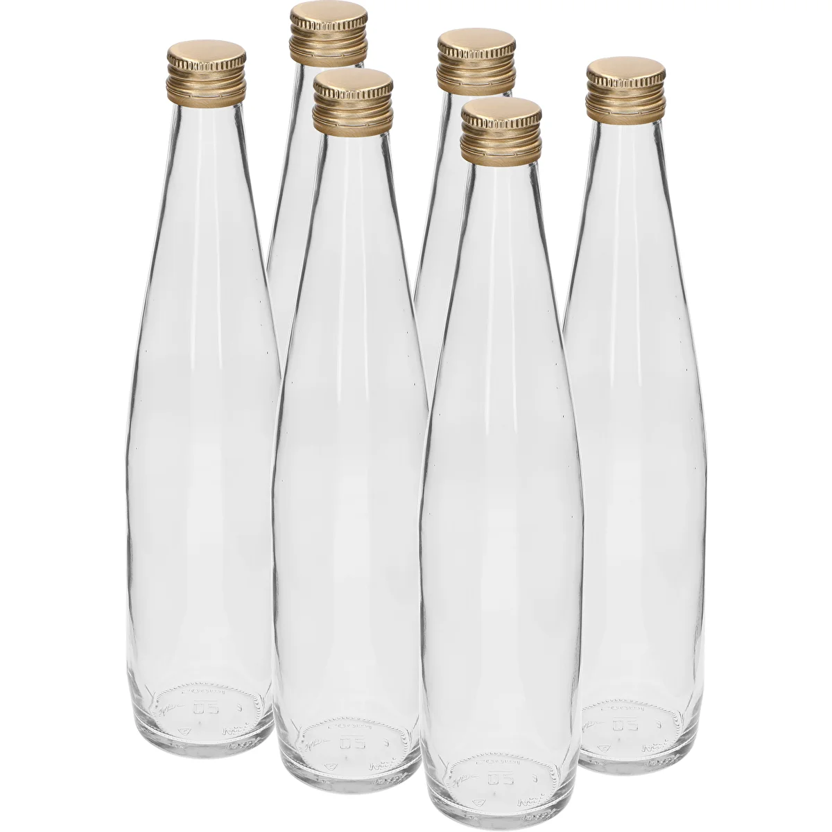Bottiglia Klubowa 500 ml con tappo a vite dorato, set da 6 pezzi