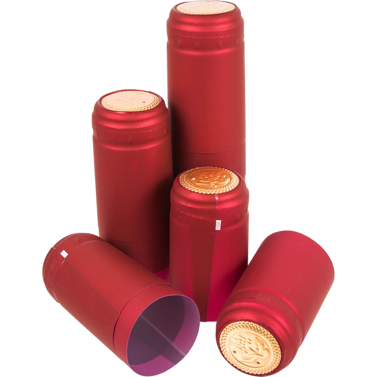 Capsule termoretraibili rosse con pretaglio Ø 31 mm – 100 pz