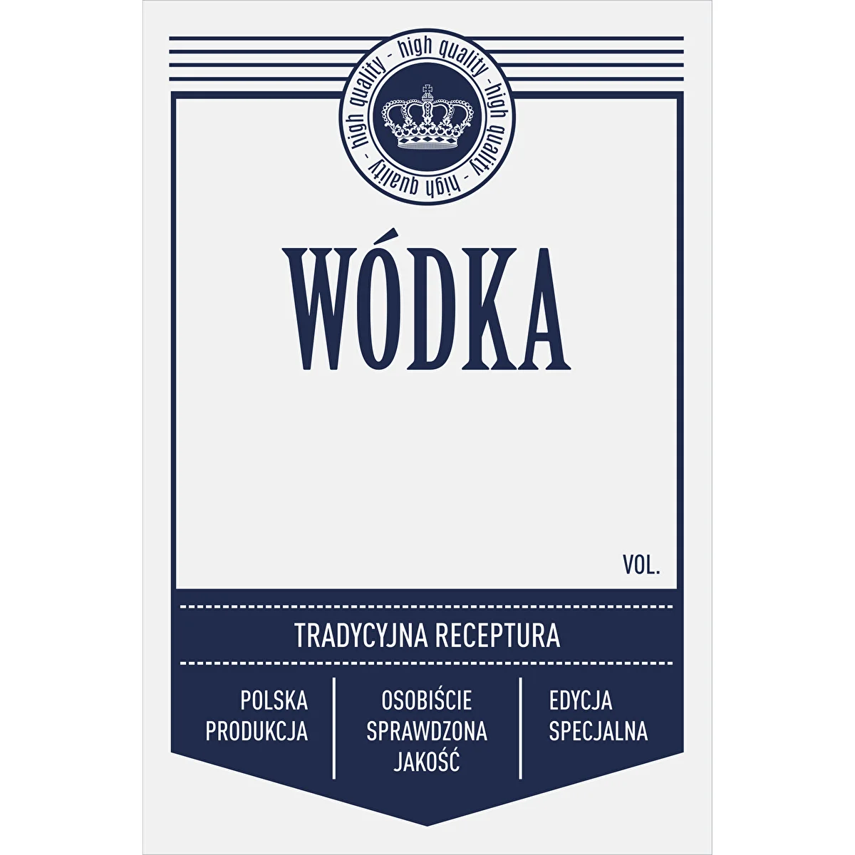 Etichette autoadesive 60x90 mm per bottiglie e vodka, bianche, 20 pezzi