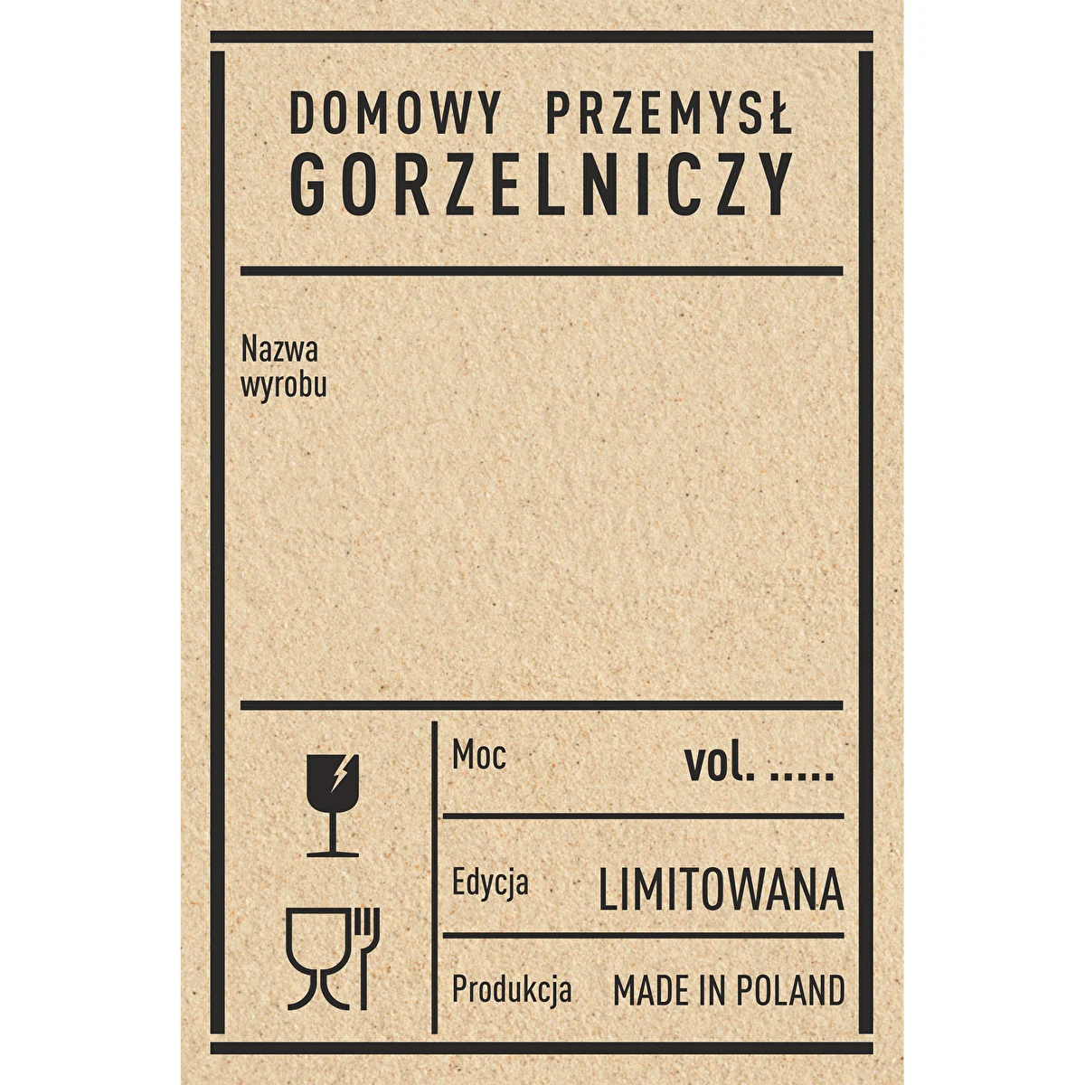 Etichette autoadesive 60x90 mm per bottiglie, vodka, stile PRL, 20 pezzi