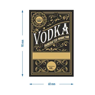 Etichette autoadesive 60x90 mm per bottiglie di vodka, nere, 20 pezzi – photo 4