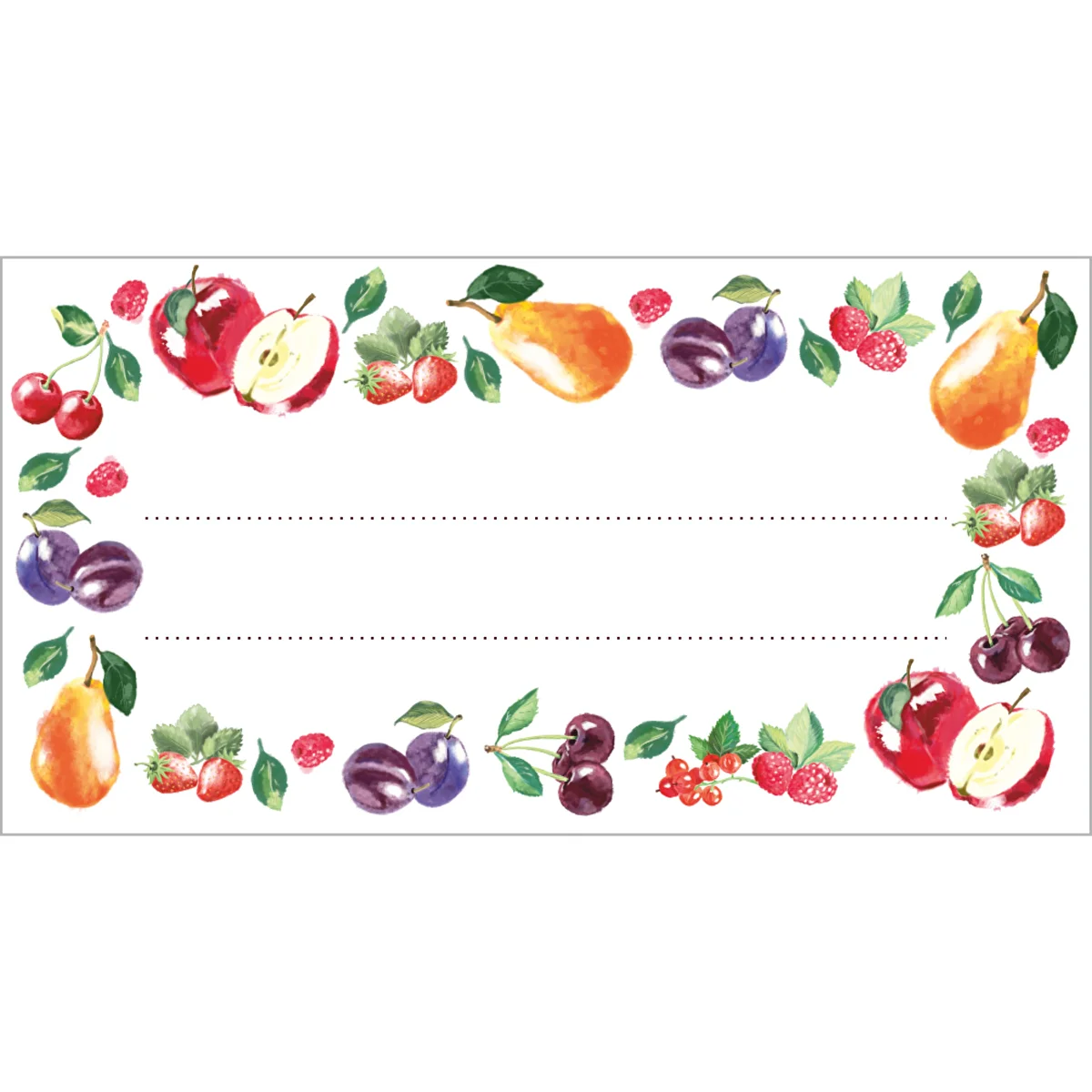 Etichette autoadesive motivo frutta 85/45 mm - 20 pz