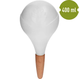 Sfera autoirrigante per piante, bianca opaca con punta in ceramica, 400 ml – photo 2