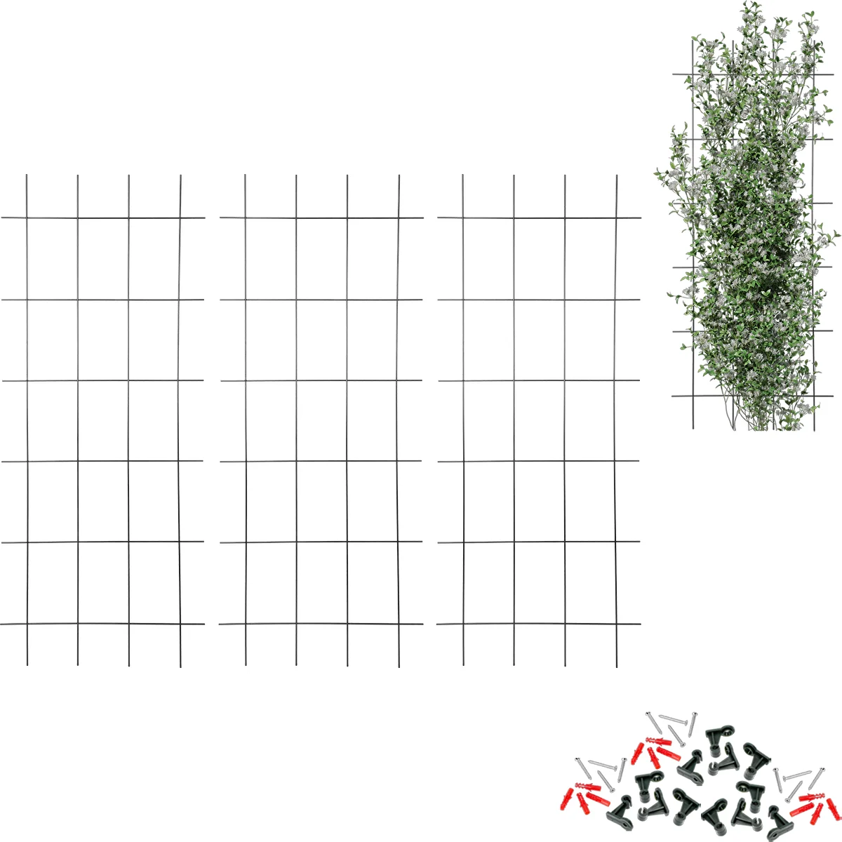 Supporto per piante - graticcio (150cm x 60cm) - 3 pezzi