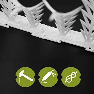 Strisce con punte dissuasorie per uccelli, decorative, bianche - in materiale plastico, 6 pezzi – photo 6