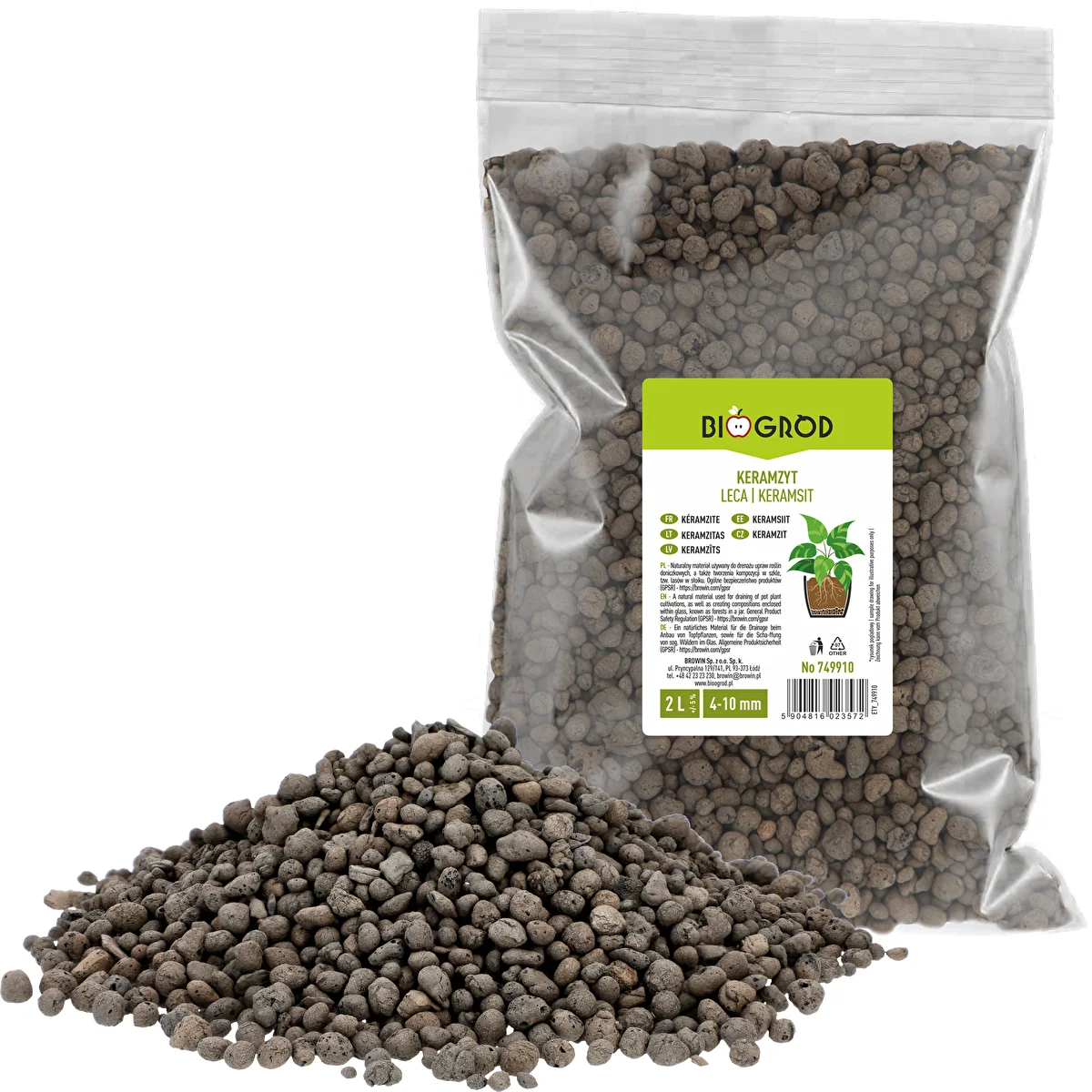 Argilla espansa per piante in vaso, giardinaggio e terrari in vetro, 4–10 mm, 2 L