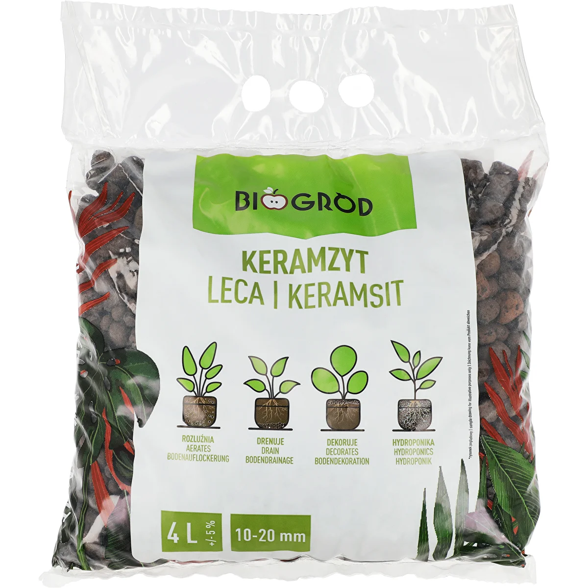 Argilla espansa per piante in vaso, giardinaggio e terrari in vetro 10–20 mm, 4 L