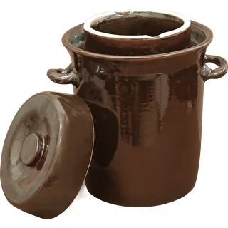 Kamionka - orcio in gres da 10 l per fermentazione con chiusura ad acqua e coperchio – photo 1