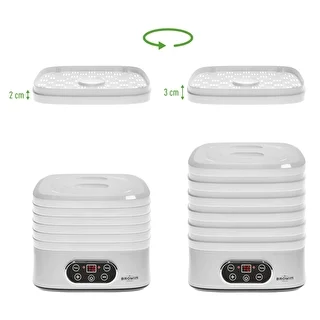 Essiccatore per funghi, frutta, verdure ed erbe aromatiche con regolazione della temperatura, 240W, bianco – photo 12