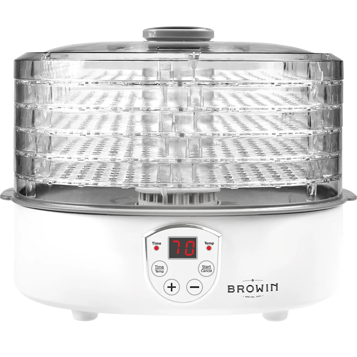 Essiccatore per funghi, frutta, verdure ed erbe con regolazione della temperatura, 240 W, trasparente