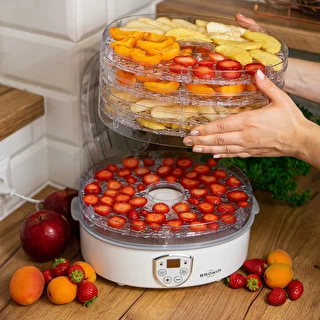 Essiccatore per funghi, frutta, verdure ed erbe con regolazione della temperatura, 240 W, trasparente – photo 15