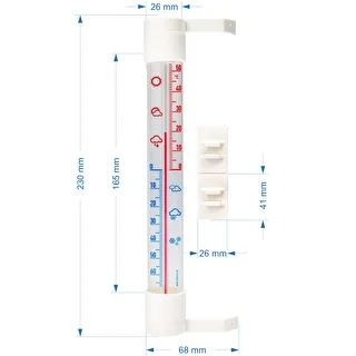 Termometro da esterno con scala trasparente (-70°C a +50°C) 23 cm, assortito – photo 2