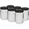 Barattolo 250 ml fi 66/4 coperchio nero - 6 pezzi  - 1 