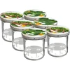 Barattolo 350 ml con coperchio e pressino - 6 pezzi - 9 