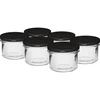 Barattolo semplice 235 ml (fi82) con coperchio nero 6 pezzi  - 1 