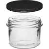 Barattolo semplice 235 ml (fi82) con coperchio nero 6 pezzi - 3 
