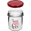 Barattolo semplice 346ml fi 82 con stampa colorata "Made With Love" e coperchio bordeaux, 3 pezzi - 5 