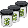 Barattolo semplice 346ml fi 82 con stampa colorata "Yum Yum" e coperchio nero, 3 pezzi - 2 