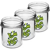Barattolo semplice 346ml fi 82 con stampa colorata "Yum Yum" e coperchio nero, 3 pezzi - 3 
