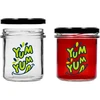 Barattolo semplice 346ml fi 82 con stampa colorata "Yum Yum" e coperchio nero, 3 pezzi - 4 