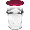 Barattolo semplice 350 ml (fi 82) con coperchio bordeaux 6 pz. - 3 