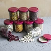 Barattolo semplice 350 ml (fi 82) con coperchio bordeaux 6 pz. - 5 