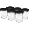 Barattolo semplice 350ml con tappo nero fi82 - 6 pezzi  - 1 