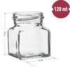 Barattolo TO 120 ml Quattro angoli fi 53 coperchio - 6 pezzi - 5 