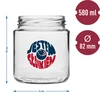 Barattolo TO 580ml fi 82 con stampa colorata e coperchio nero, 3 pezzi. - 6 