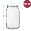 Barattolo TO 900 ml con coperchio colorato fi82/6 - 6 pezzi - 2 