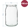 Barattolo TO 900 ml con coperchio dorato fi 82/6 - 6 pezzi. - 8 