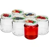 Barattolo TO, cicciotto 580ml con coperchio colorato fi82/6, 6 pezzi - 3 
