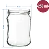 Barattolo TO Quarto 250 ml con coperchio fi 66 - 6 pezzi - 6 